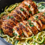 Homemade 20-Minute Blackened Chicken Alfredo Zoodles photo