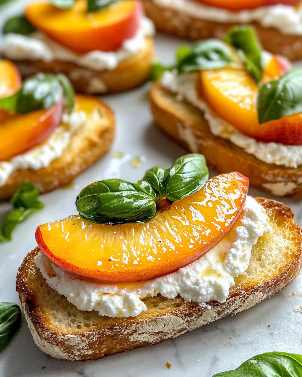 Homemade Air-Fryer Peach-Ricotta Bruschetta photo