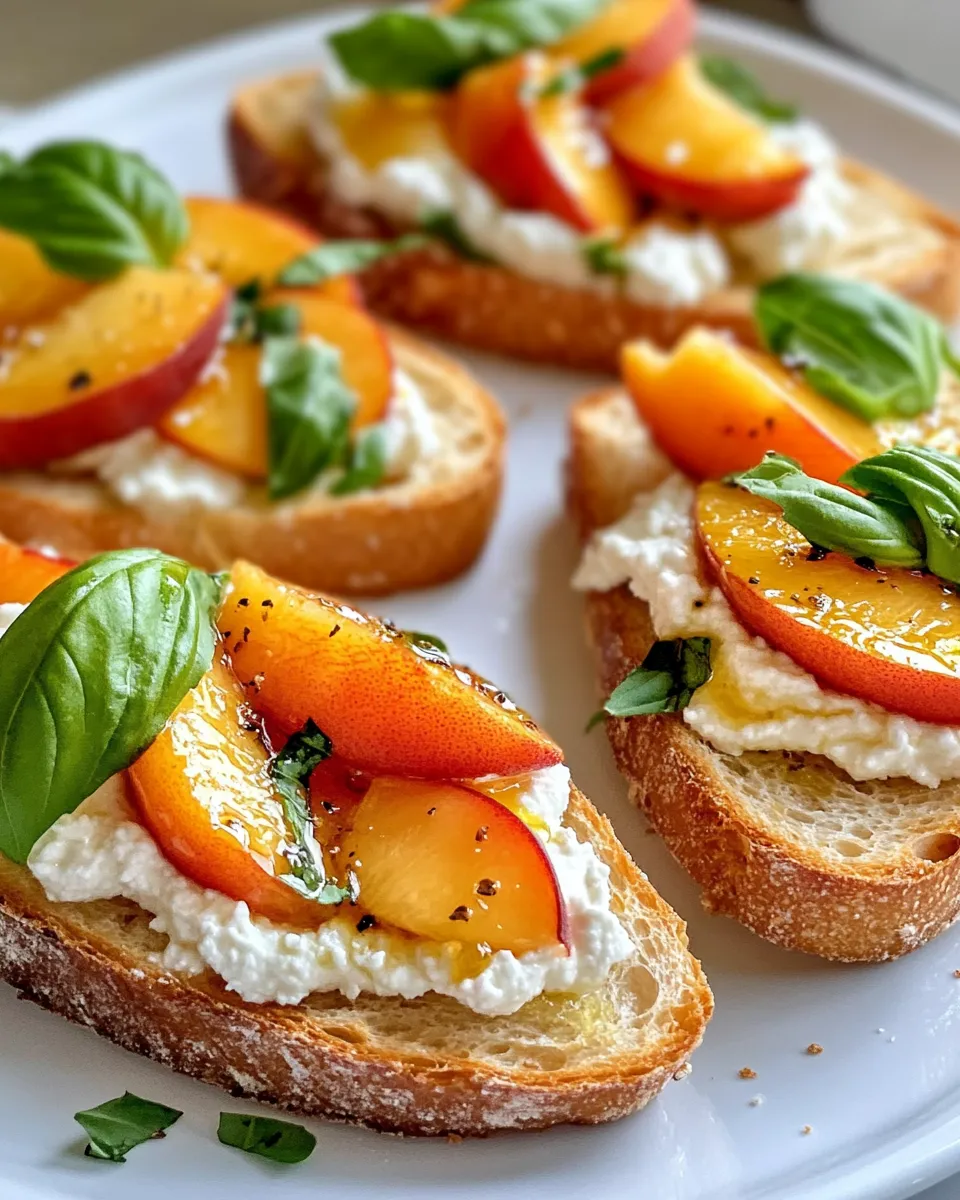 Classic Air-Fryer Peach-Ricotta Bruschetta image