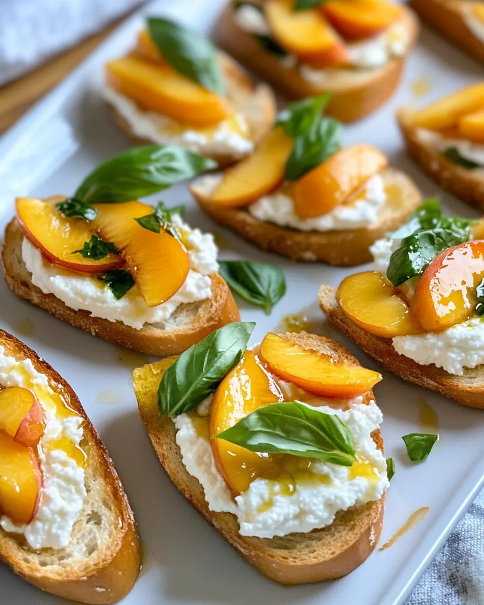 Easy Air-Fryer Peach-Ricotta Bruschetta recipe photo