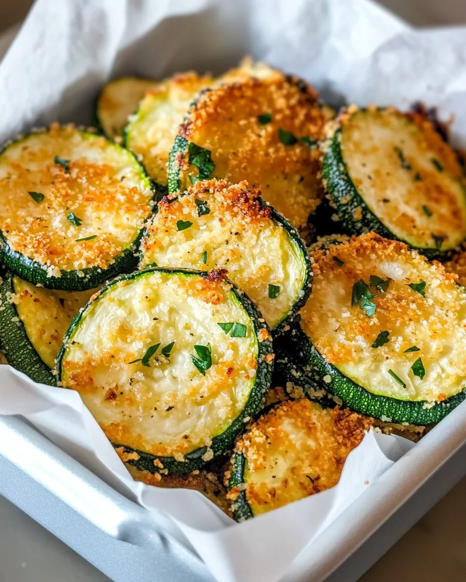 Delicious Air-Fryer Zucchini Parmesan Medallions shot