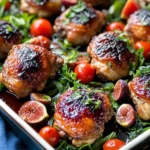Homemade Balsamic Fig Jam Chicken Thigh Tray Bake recipe photo