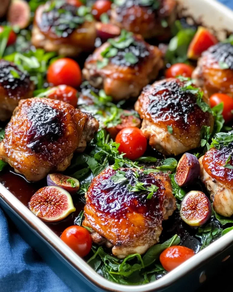 Homemade Balsamic Fig Jam Chicken Thigh Tray Bake recipe photo