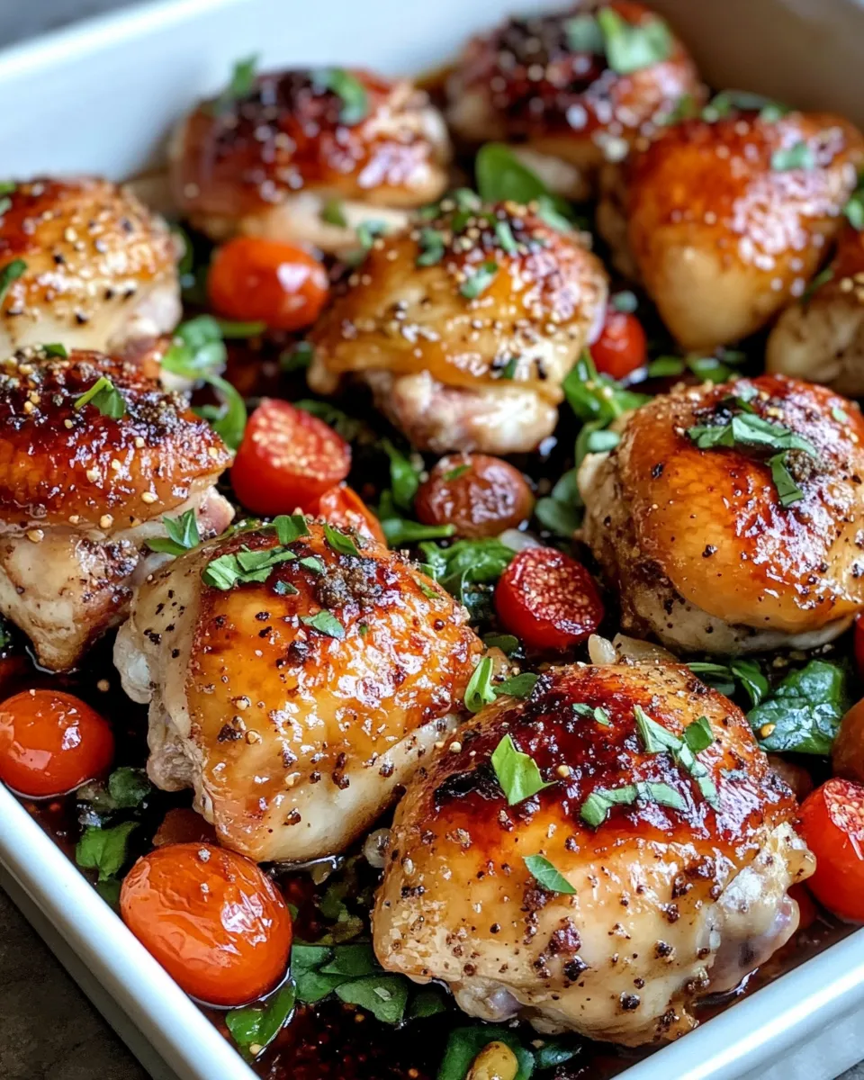 Easy Balsamic Fig Jam Chicken Thigh Tray Bake food shot