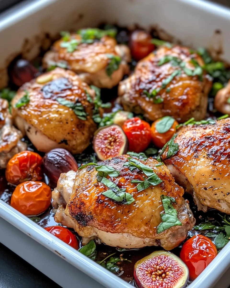 Delicious Balsamic Fig Jam Chicken Thigh Tray Bake image