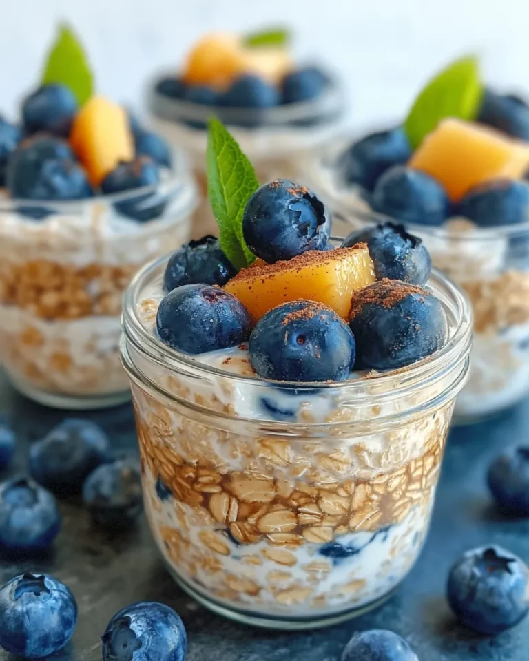Homemade Blueberry-Peach Refrigerator Oat Cups recipe photo