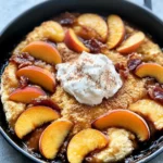 Homemade Bourbon-Glazed Peach Shortcake Skillet photo