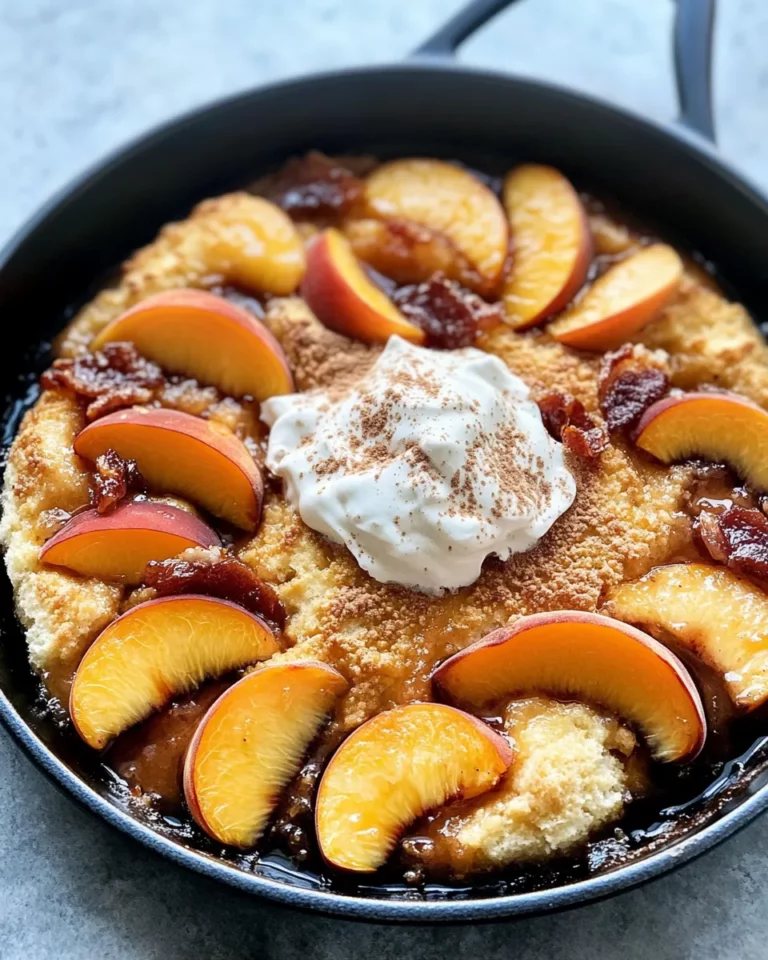 Homemade Bourbon-Glazed Peach Shortcake Skillet photo