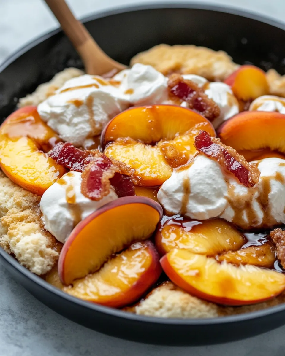 Easy Bourbon-Glazed Peach Shortcake Skillet recipe photo
