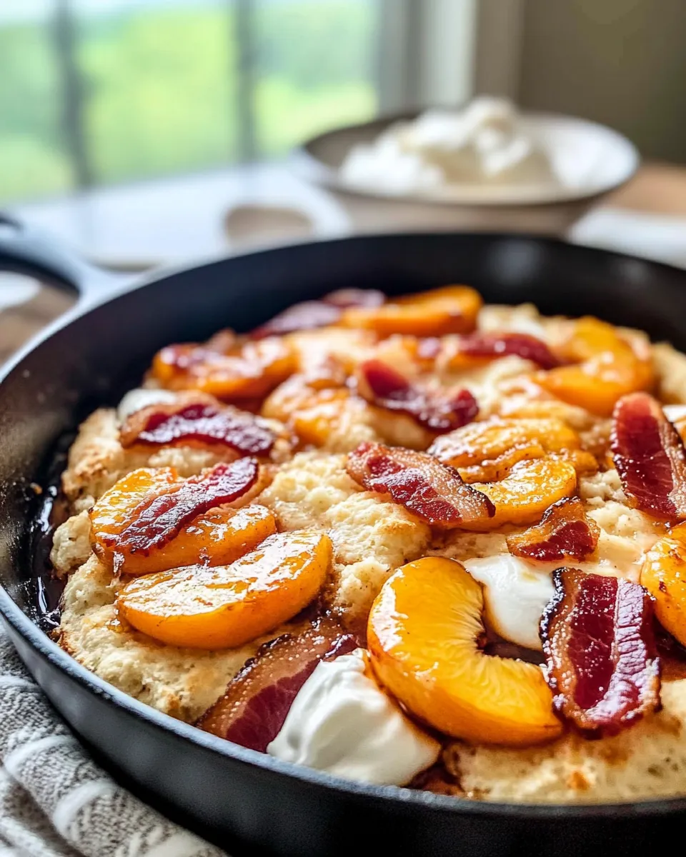 Delicious Bourbon-Glazed Peach Shortcake Skillet shot