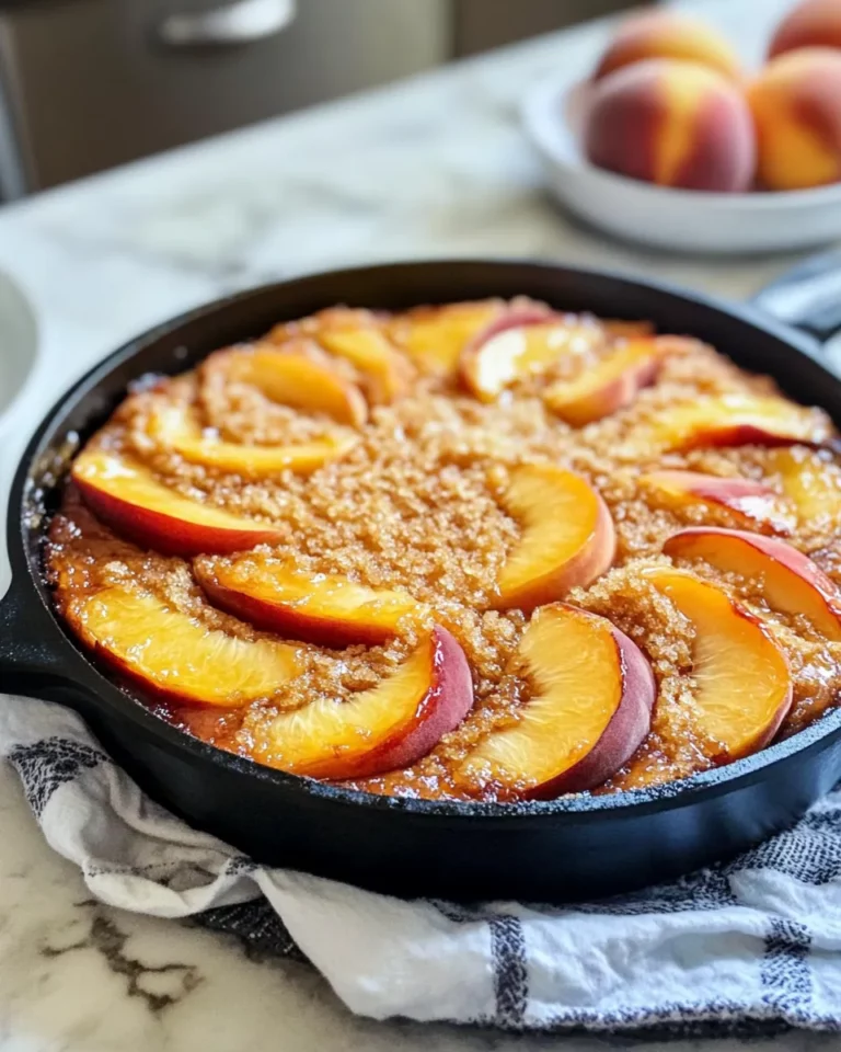 Homemade Bourbon-Peach Upside-Down Skillet Cake photo