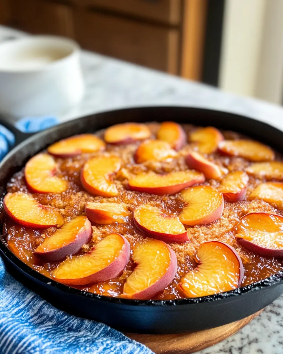Easy Bourbon-Peach Upside-Down Skillet Cake dish photo