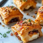 Delicious Brie & Black Fig-Jam Phyllo Bundles food shot