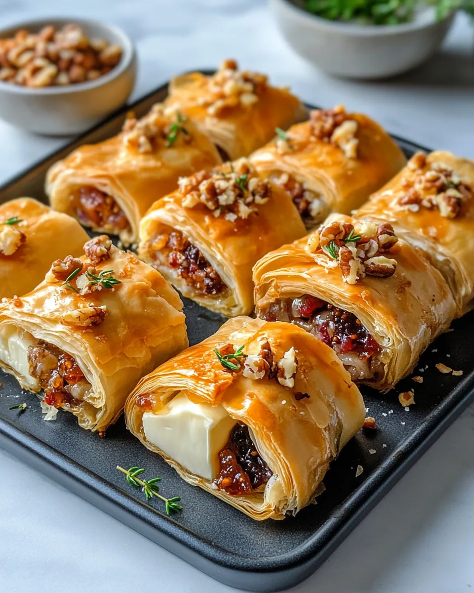 Tasty Brie & Black Fig-Jam Phyllo Bundles dish photo