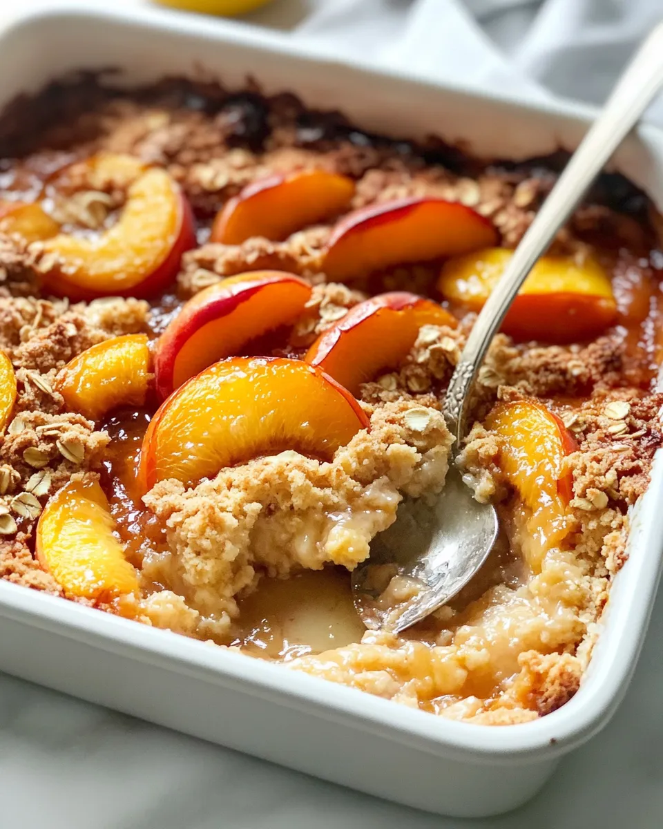 Delicious Brown-Butter Honey Nectarine Cobbler food shot