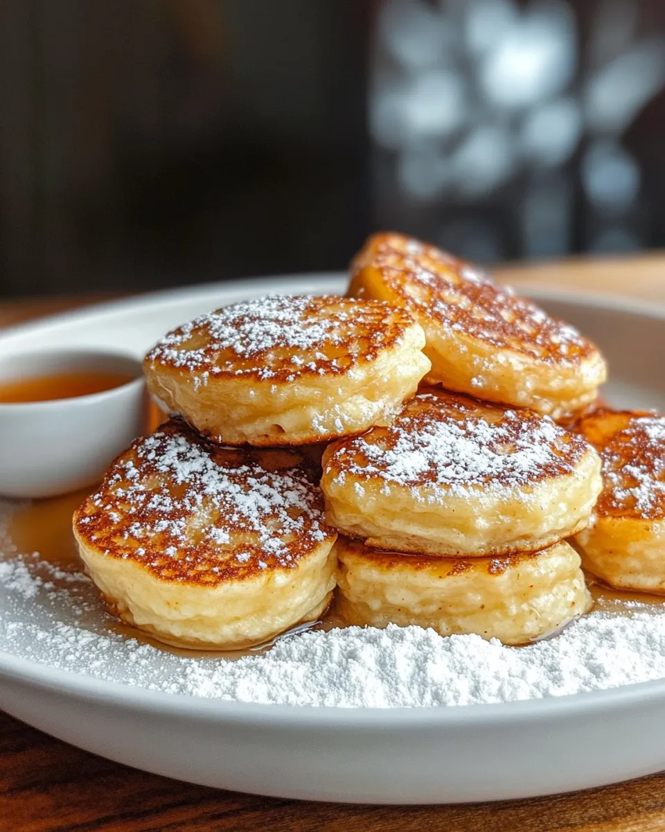 Easy Buttermilk Peach Pancake Dippers food shot
