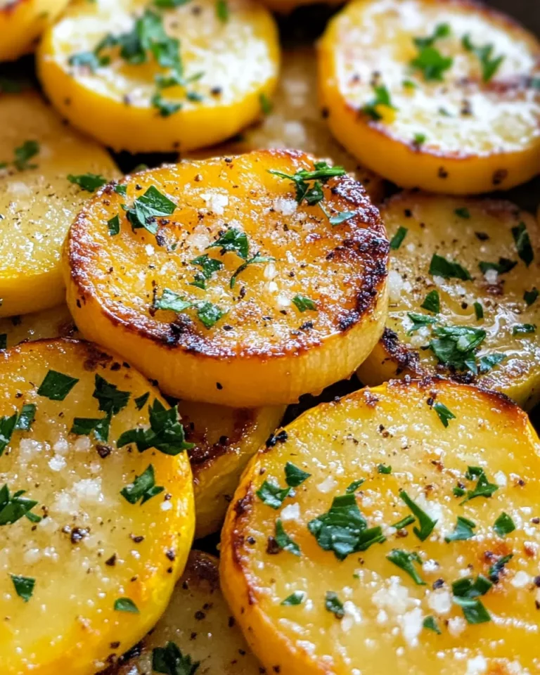 Homemade Buttery Garlic-Parmesan Yellow Squash Rounds photo