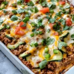 Homemade Cheesy Zucchini Taco Casserole (Low carb) recipe photo
