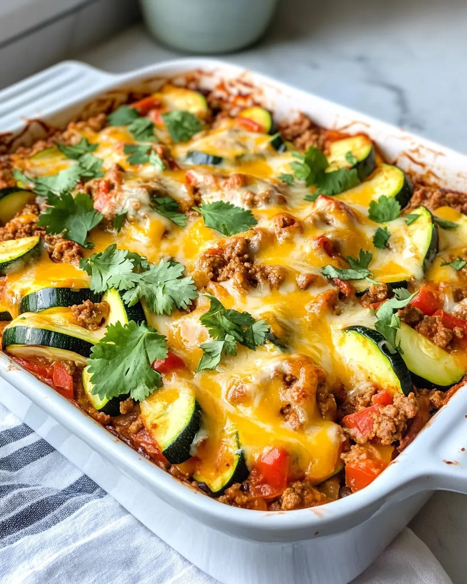Classic Cheesy Zucchini Taco Casserole (Low carb) dish photo