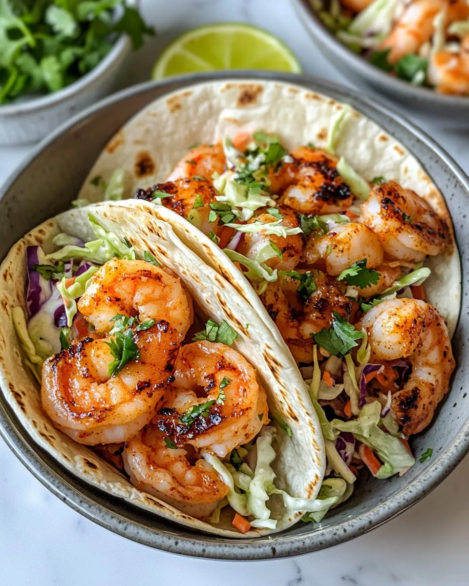 Delicious Chipotle Peach Shrimp Tacos with Slaw picture