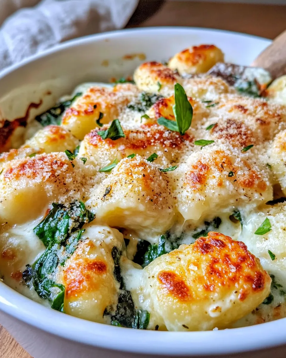 Easy Creamy Spinach & Zucchini Gnocchi Bake plate image