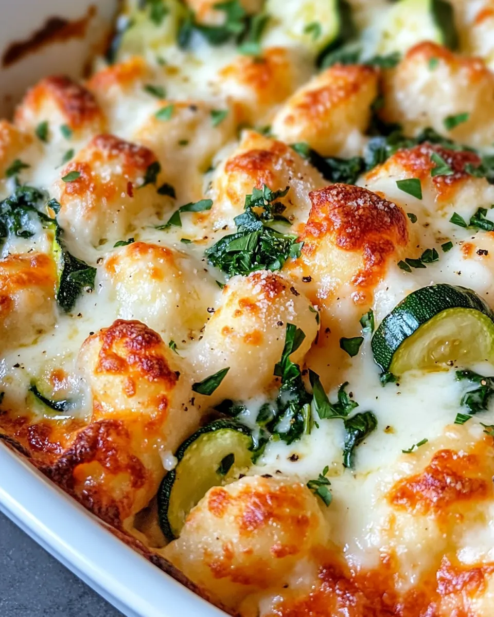 Delicious Creamy Spinach & Zucchini Gnocchi Bake dish photo