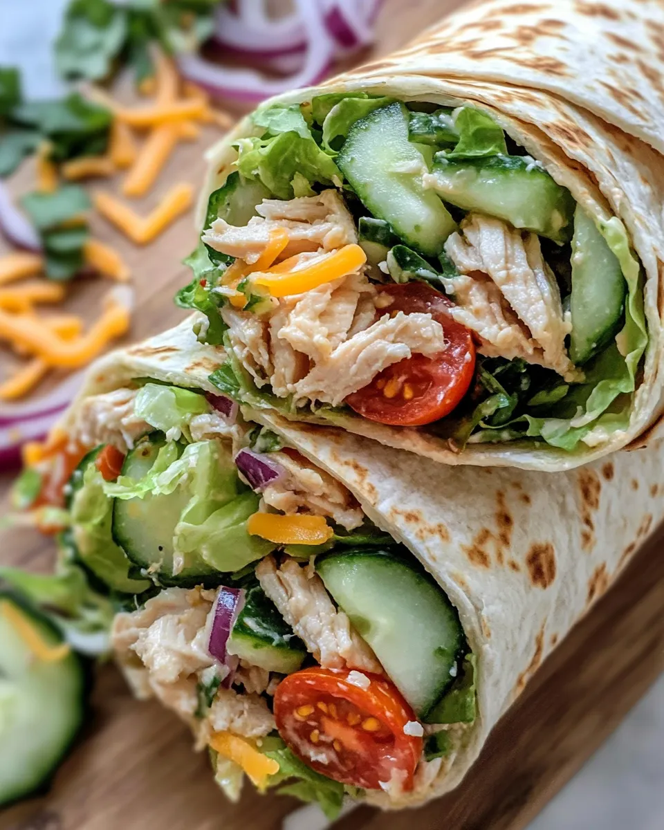 Classic Crunchy Cucumber Ranch Chicken Wraps image