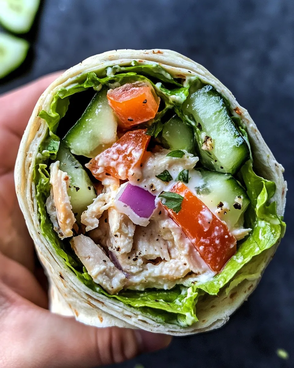 Easy Crunchy Cucumber Ranch Chicken Wraps recipe photo