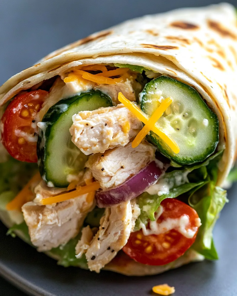 Delicious Crunchy Cucumber Ranch Chicken Wraps dish photo