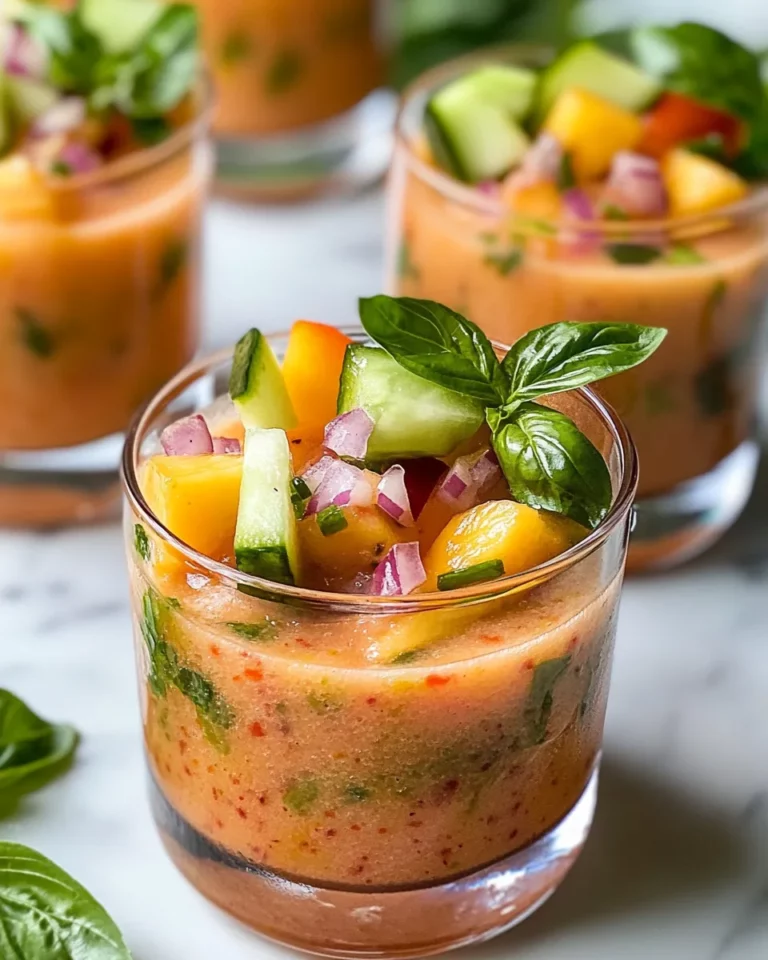 Homemade Cucumber-Peach Gazpacho Shooters recipe photo