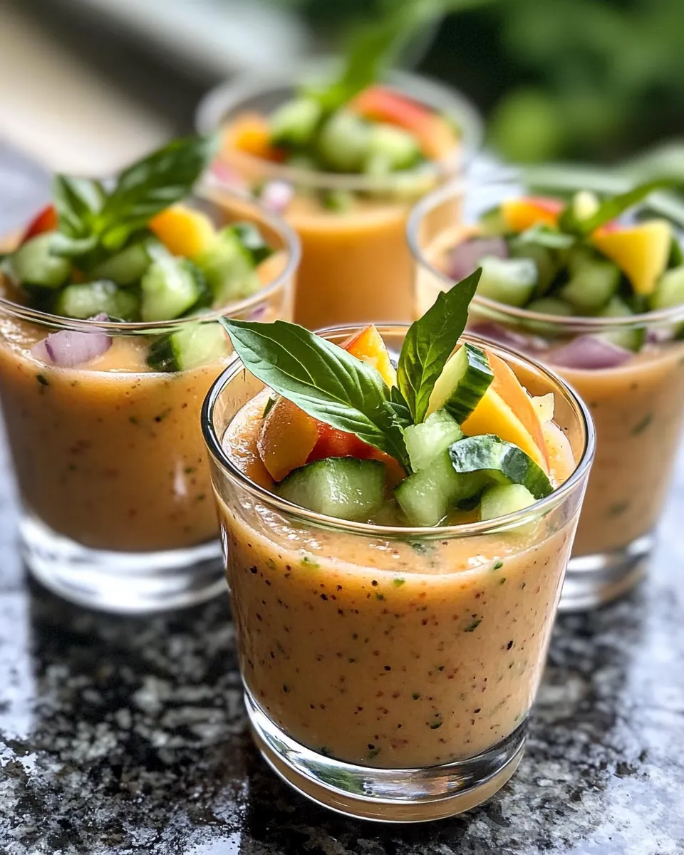 Classic Cucumber-Peach Gazpacho Shooters dish photo