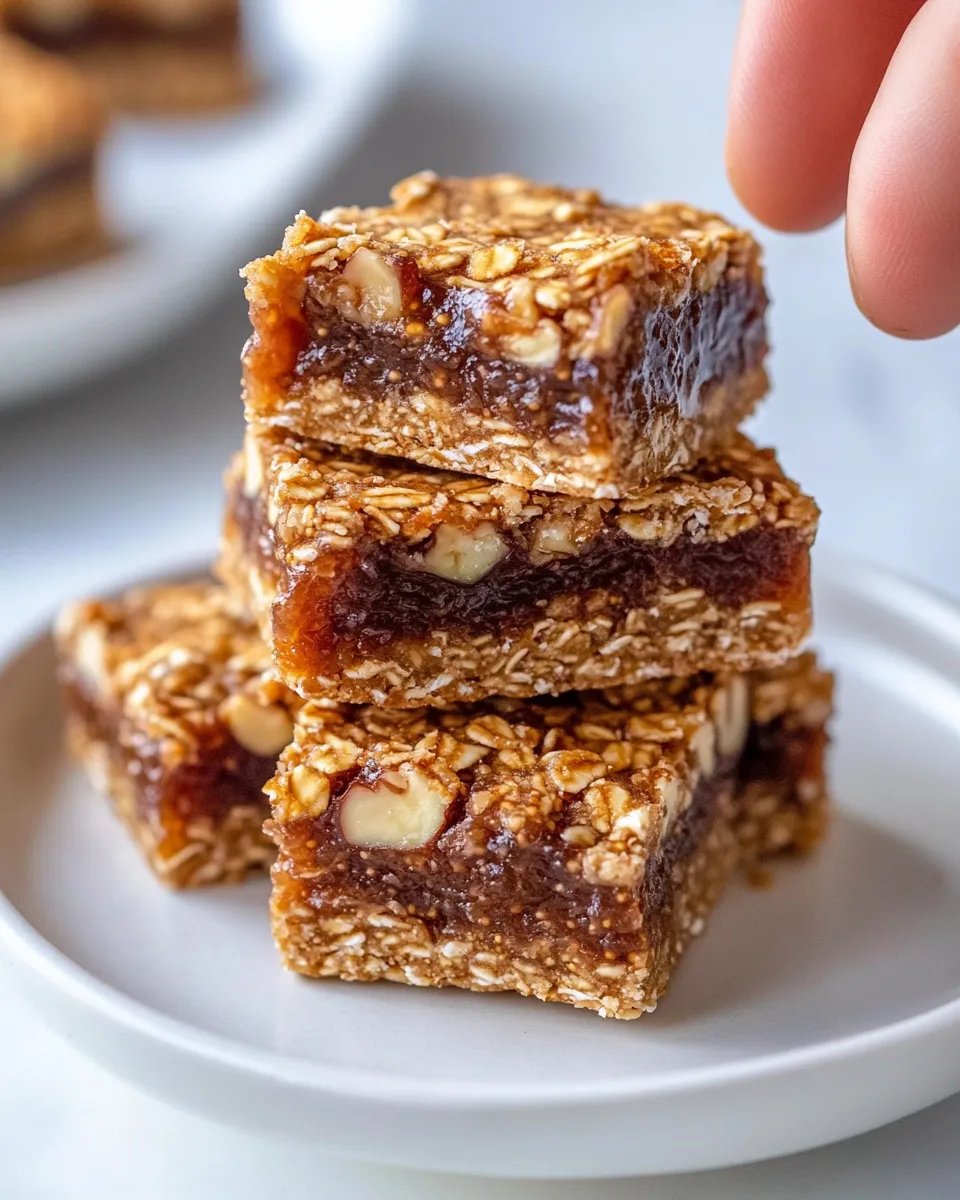 Easy Fig-Jam & Walnut Overnight Oat Bars food shot