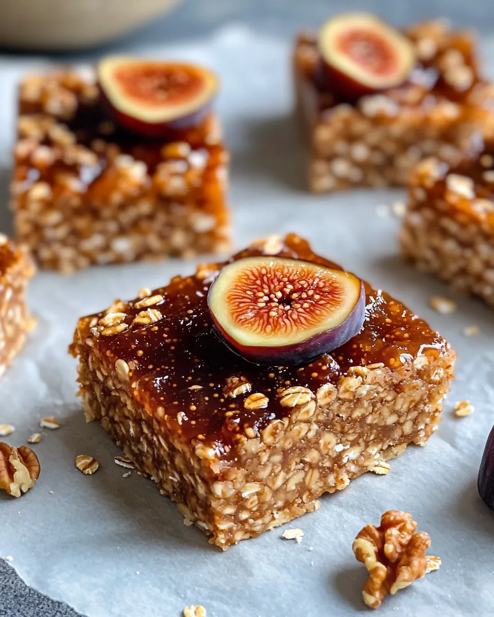 Delicious Fig-Jam & Walnut Overnight Oat Bars dish photo