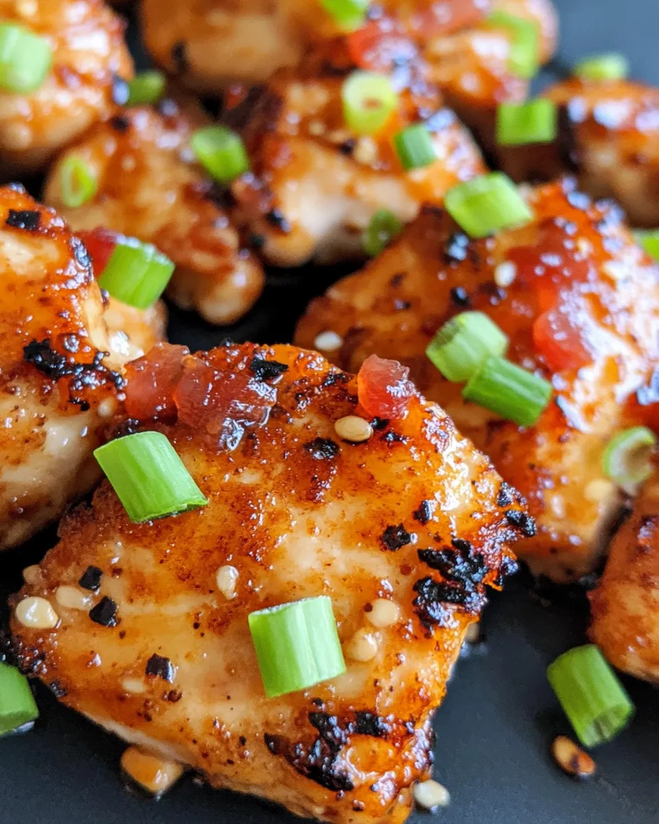Easy Fire-Cracker Chicken Breast Bites (15 min) food shot