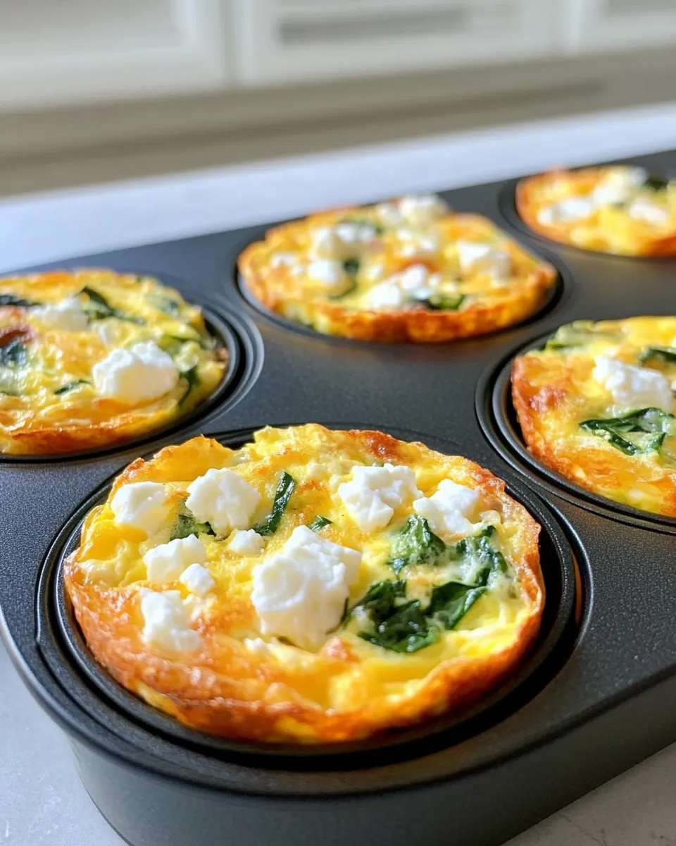 Easy Frittata Muffin Cups: Zucchini & Feta food shot