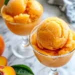 Delicious Frozen Peach Daiquiri Sorbet Cups recipe photo