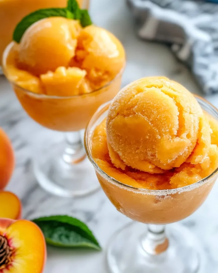 Delicious Frozen Peach Daiquiri Sorbet Cups recipe photo