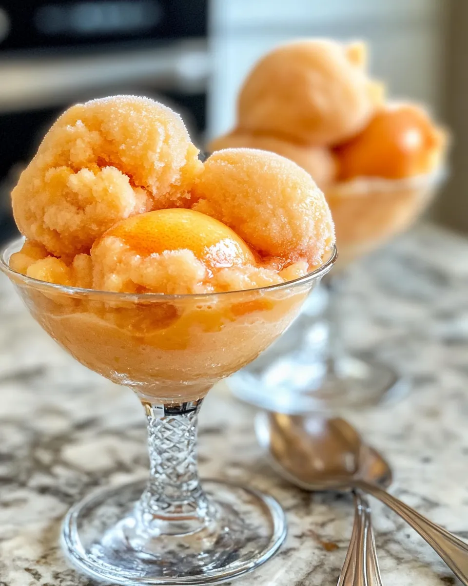 Easy Frozen Peach Daiquiri Sorbet Cups dish photo