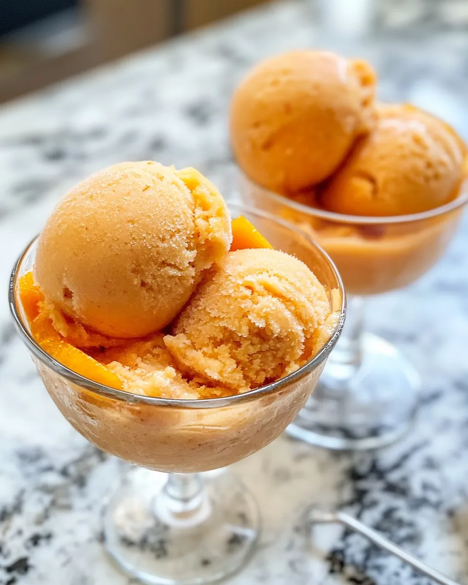 Fresh Frozen Peach Daiquiri Sorbet Cups picture