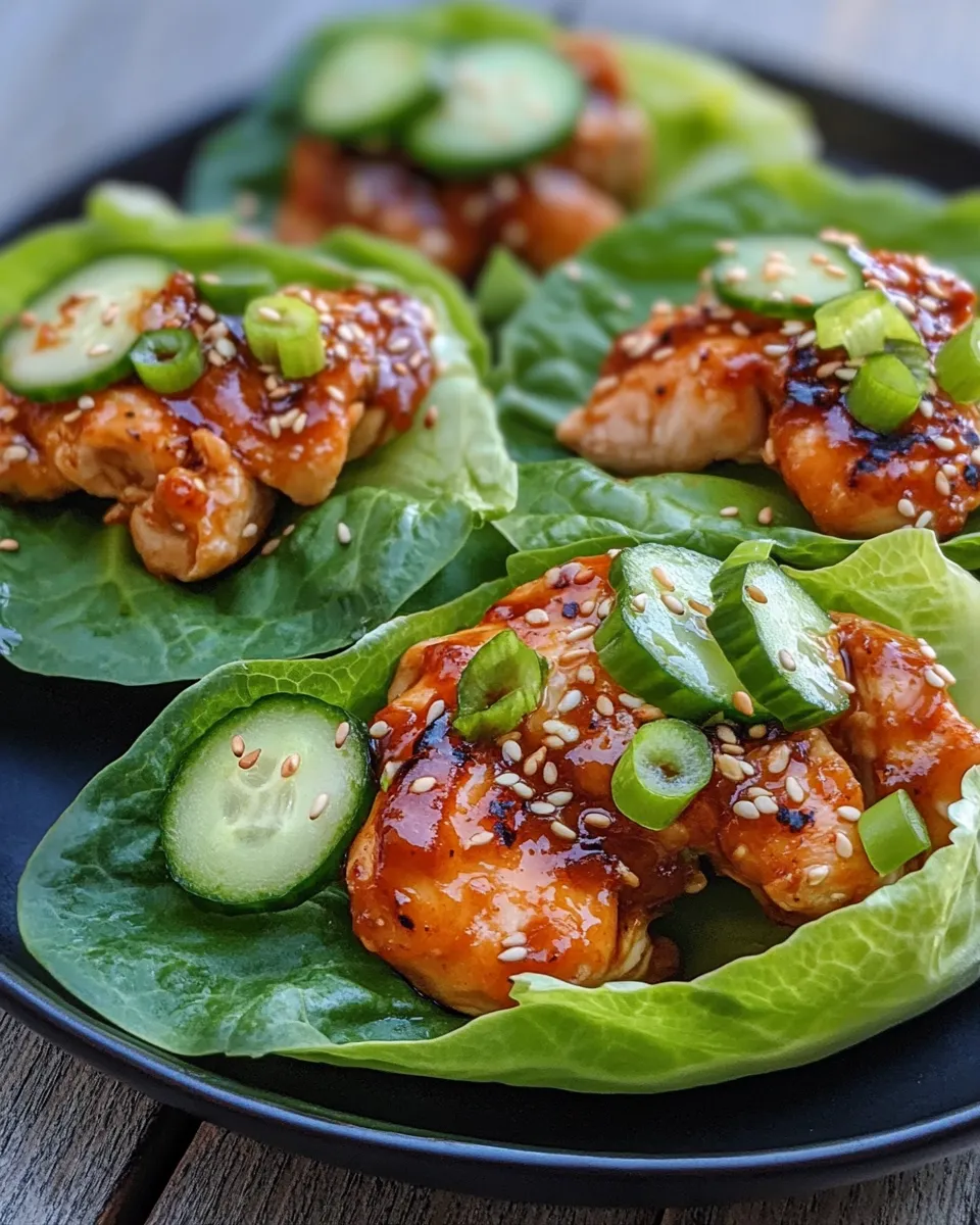 Easy Gochujang Butter Chicken Lettuce Boats food shot