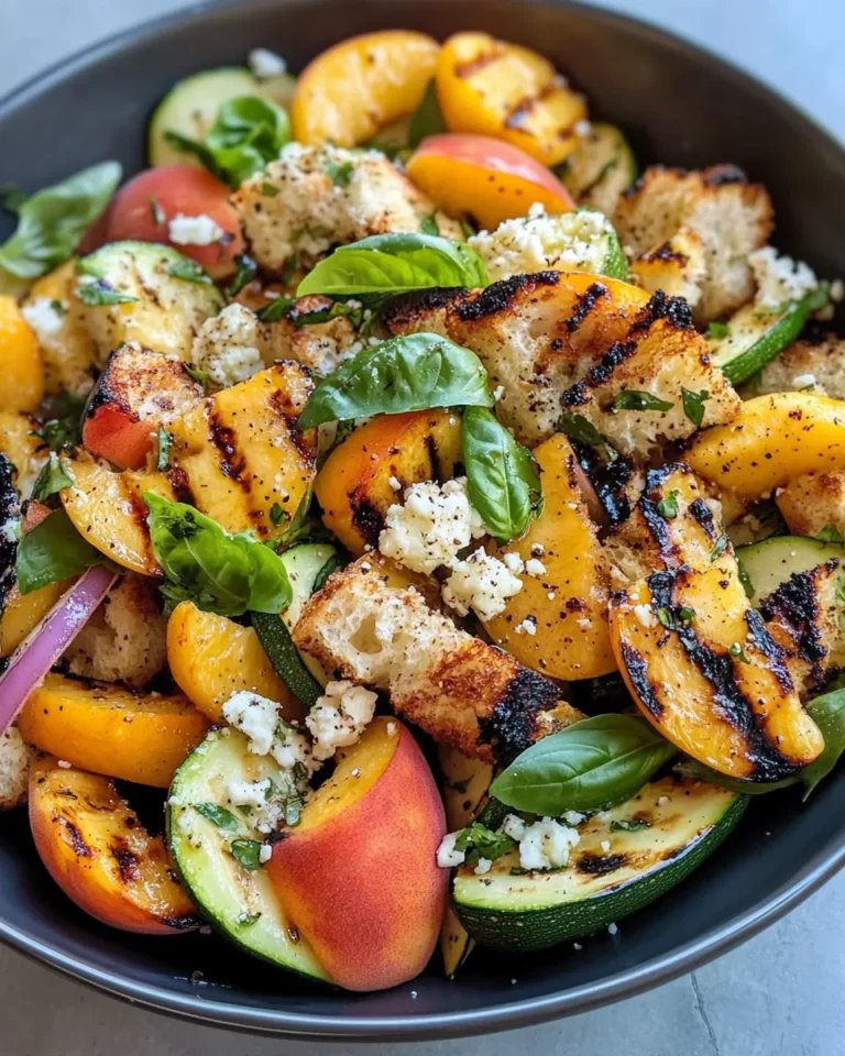 Easy Grilled Peach & Zucchini Panzanella photo