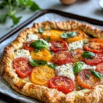 Homemade Heirloom Tomato & Goat-Cheese Galette recipe photo