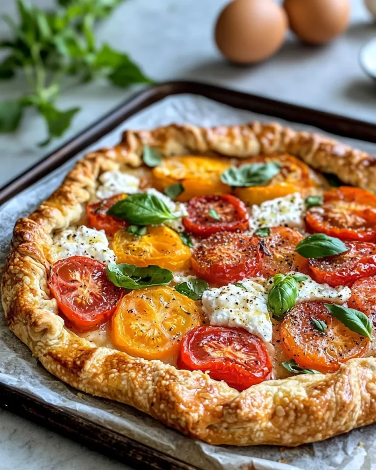 Homemade Heirloom Tomato & Goat-Cheese Galette recipe photo