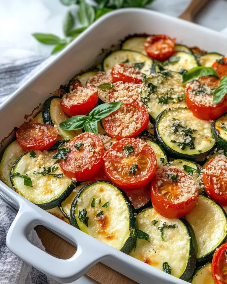 Homemade Herbed Zucchini & Tomato Casserole Gratin dish photo