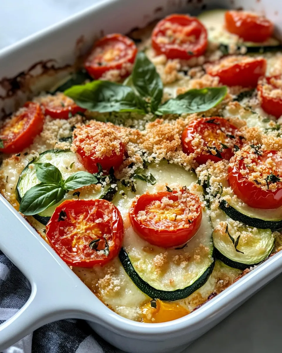 Classic Herbed Zucchini & Tomato Casserole Gratin recipe photo