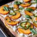 Delicious Honey-Drizzle Peach Jalapeño Pizza photo