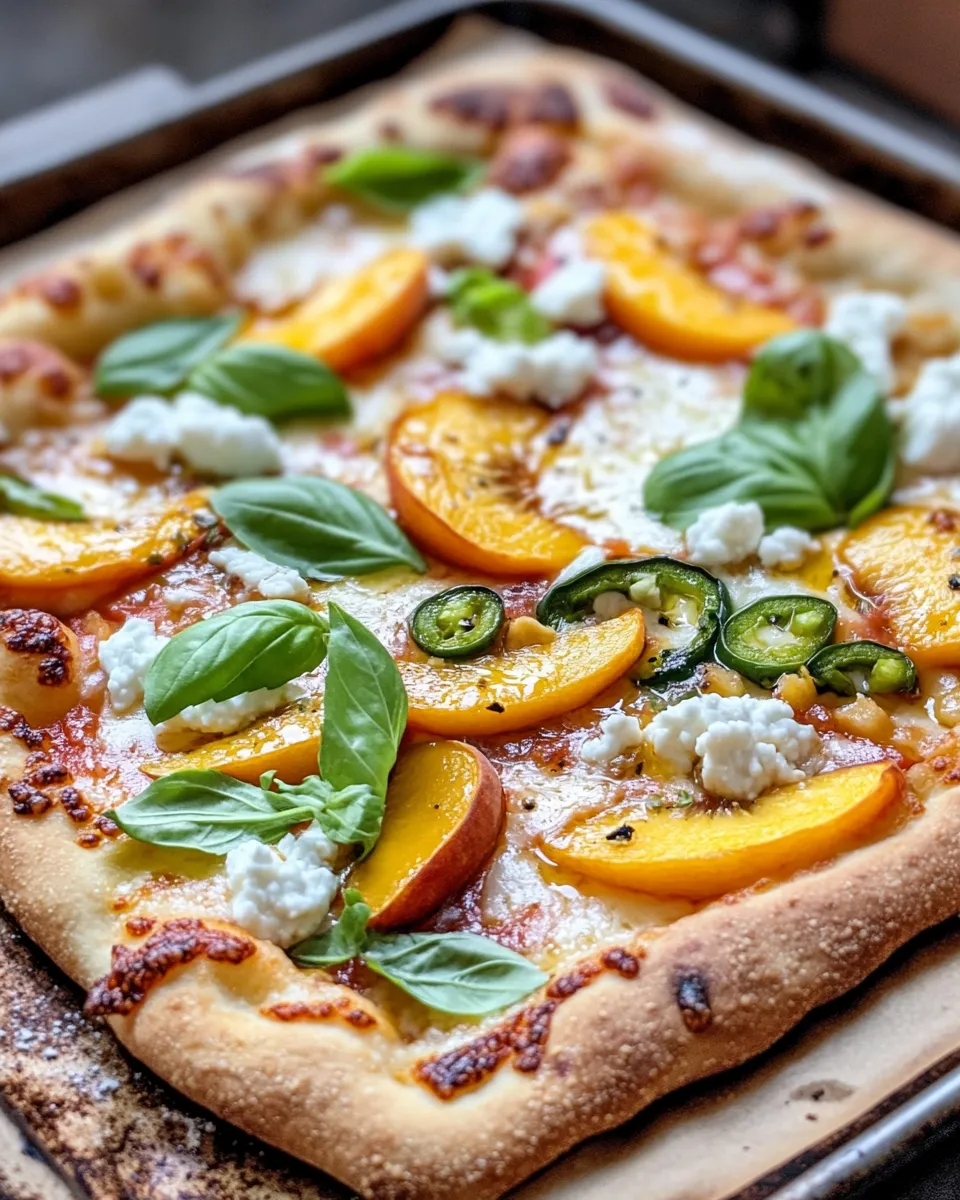 Classic Honey-Drizzle Peach JalapeÃ±o Pizza image