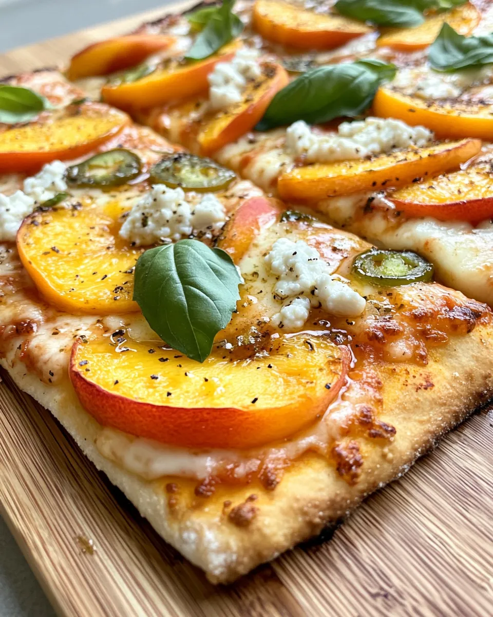 Easy Honey-Drizzle Peach JalapeÃ±o Pizza dish photo
