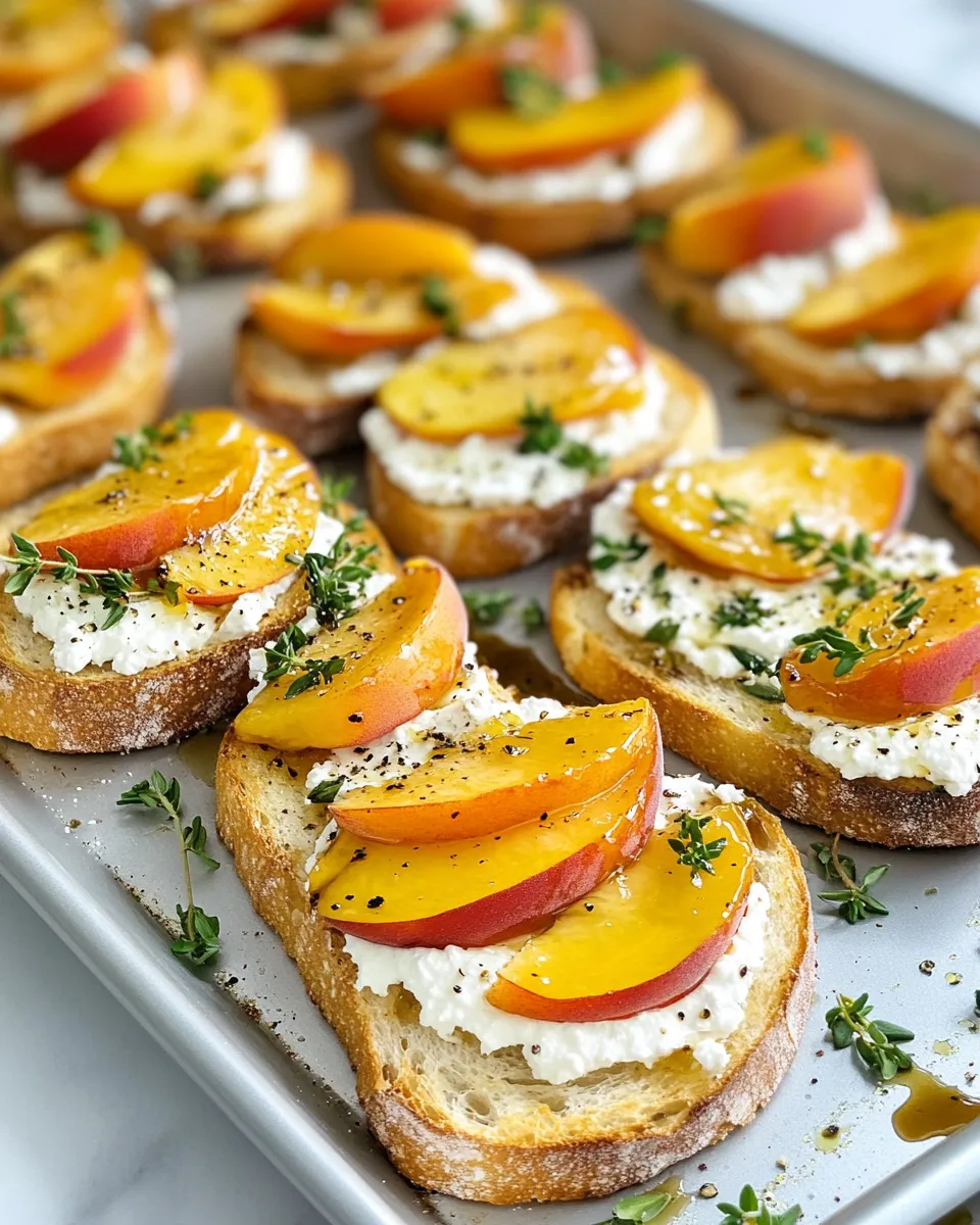 Classic Honey-Roasted Peach Crostini with Thyme plate image