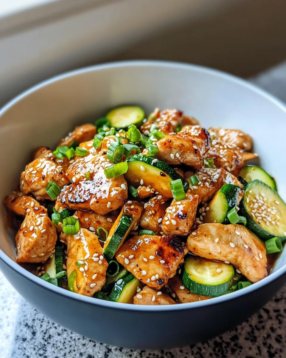 Delicious Honey-Soy Chicken & Zucchini Stir-Fry food shot